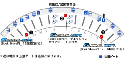 仁川国際空港 3F 出国場のカウンターマップ